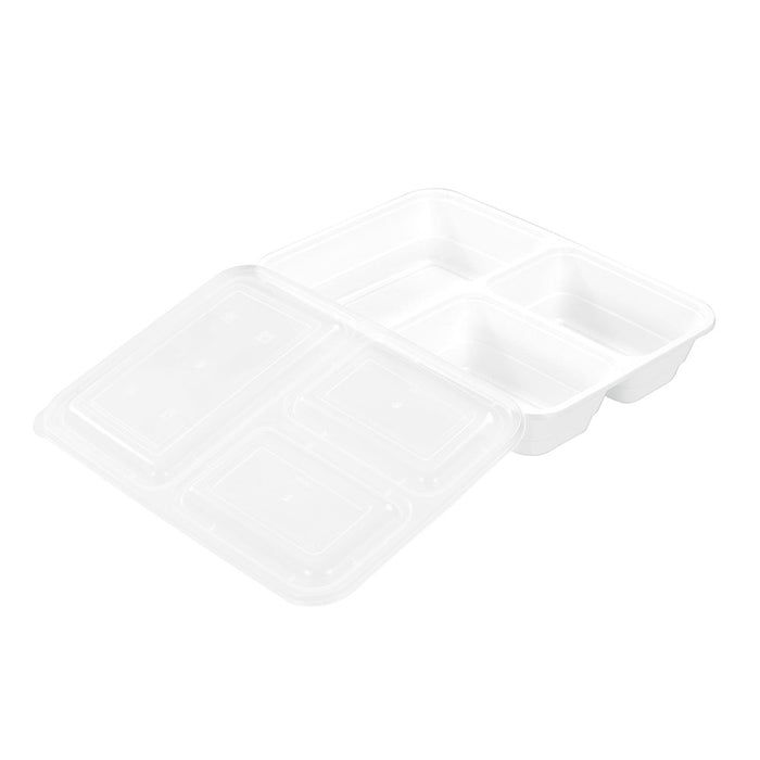 Reusable Food Container 3 Section 1200ml 8pk