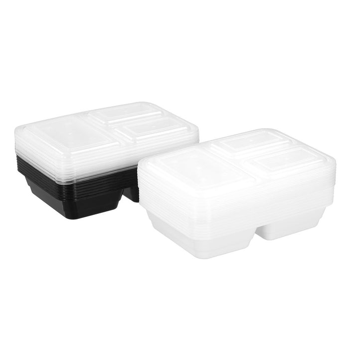 Reusable Food Container 3 Section 1200ml 8pk