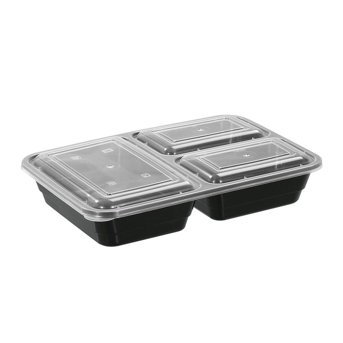 Reusable Food Container 3 Section 1200ml 8pk