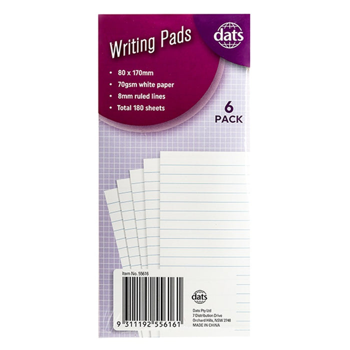 Ruled Shopping List 6pk