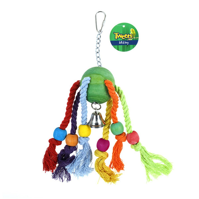 Bird Toy Hanging Ball with Rope & Bell