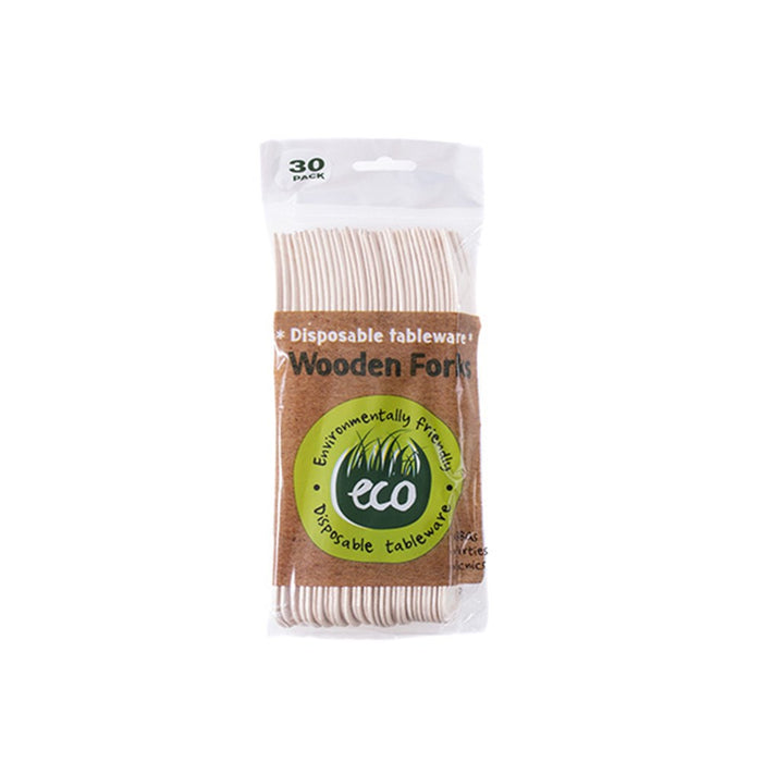 Eco Friendly Wooden Fork 30pk