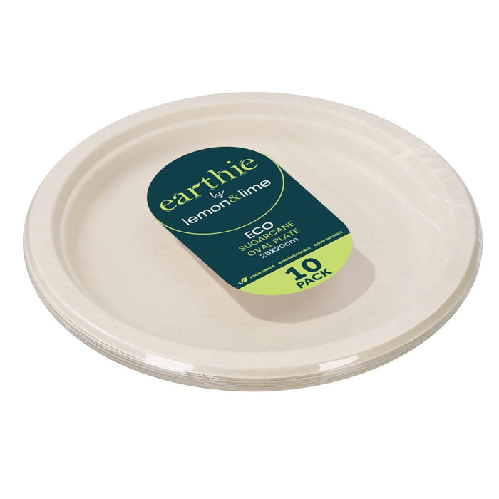 Disposable Sugarcane Plate 23cm 12pk