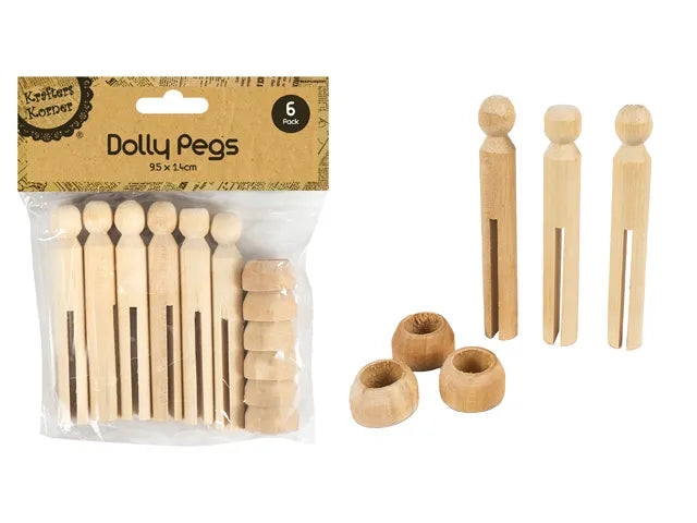 Craft Dolly Pegs 6pk