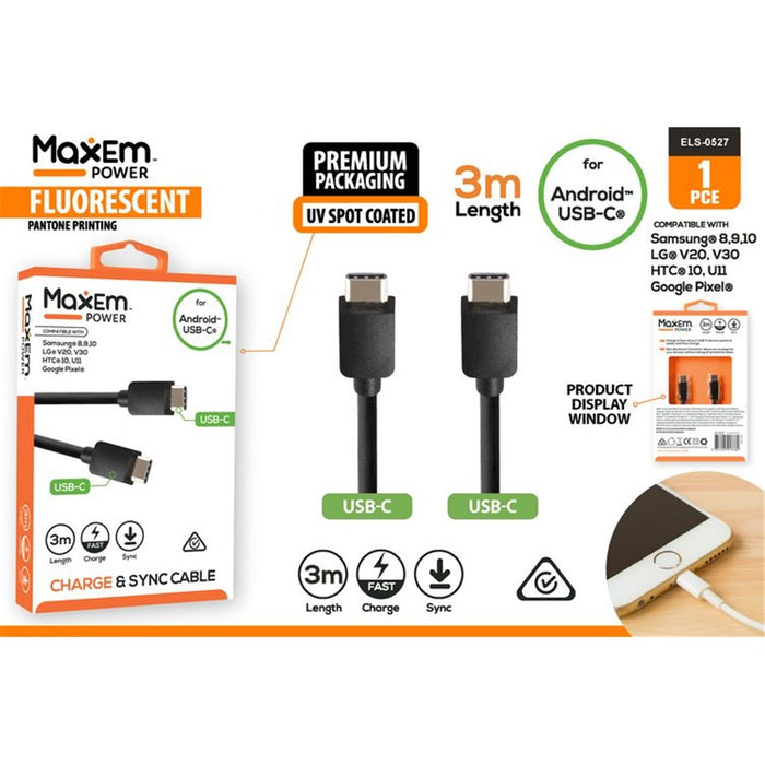 USB C to USB C Cable 3m