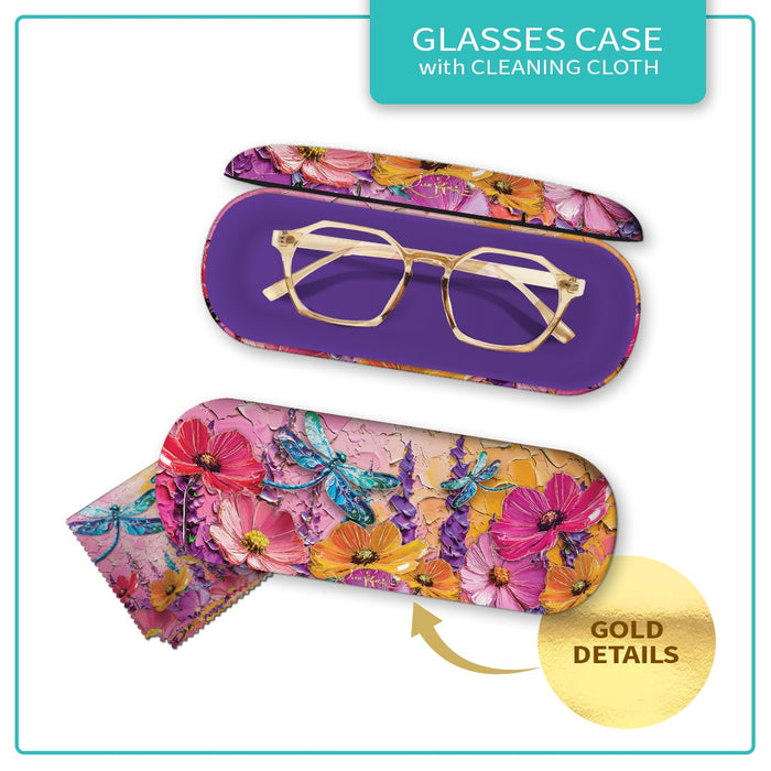 Lisa Pollock Glasses Case Playful Dragonflies