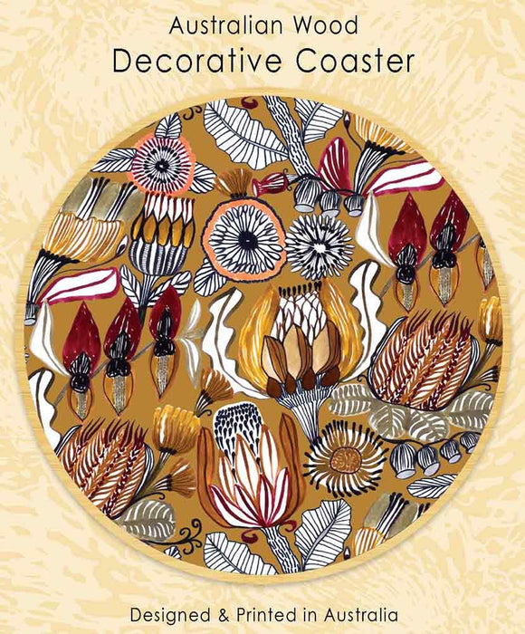 Wooden Coaster - Natural Natives