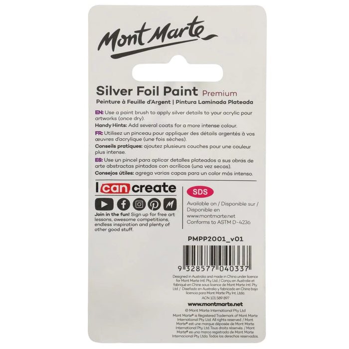 Mont Marte Silver Foil Paint 20ml