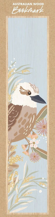 Wooden Bookmark - Kookaburra Light Blue