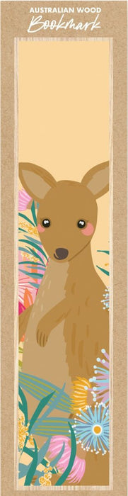 Wooden Bookmark - Kangaroo Pale Yellow