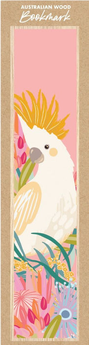 Wooden Bookmark - Cockatoo Pink