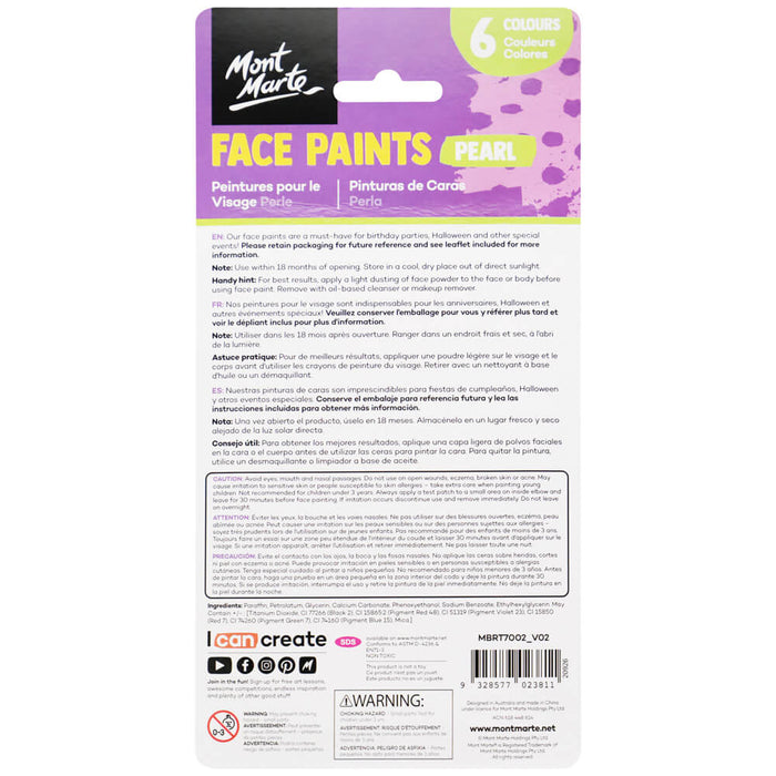 Mont Marte Face Paint Set Pearl