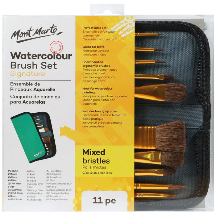 Mont Marte Watercolour Brush Set 11pc